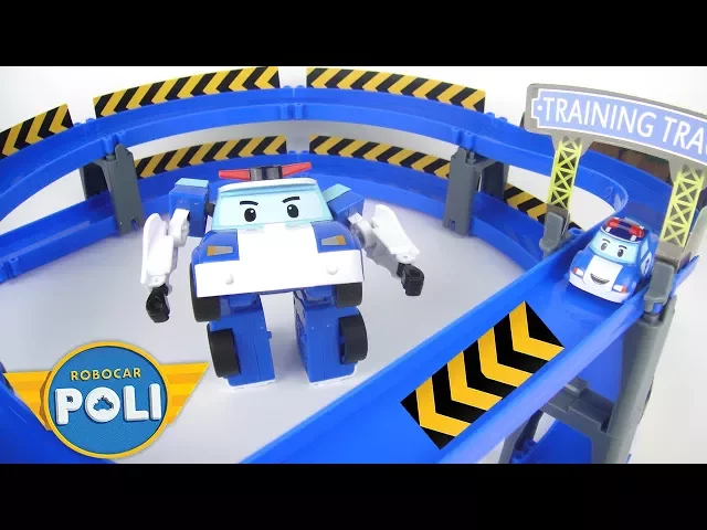 玩 robocar poli 迷你波力特技軌道系列 龍捲風灣圈組 玩具開箱 / mini poli speed launcher cyclone loop set